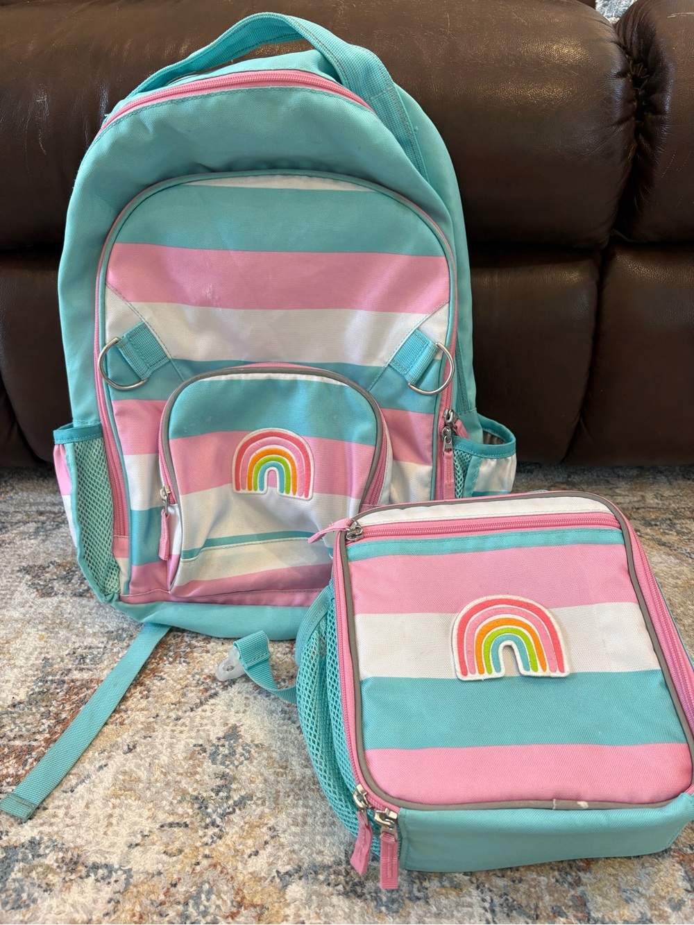 Pottery Barn Kids Backpack & Lunchbox, Stripe, Rainbow